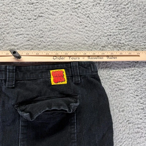 VTG Empyre Pant Mens 36x27 Black Cotton Corduroy Cargo Straight Utility Workwear